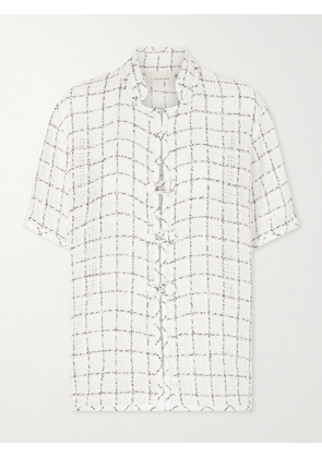 LIBEROWE - Hetty Checked Cotton-blend Tweed Shirt - White - x small,small,medium,large,x large