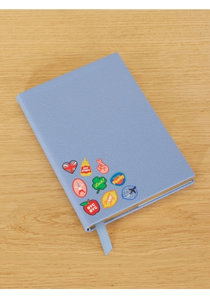 Smythson - Soho Printed Textured-leather Notebook - Blue - One size