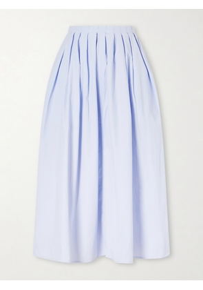 Proenza Schouler White Label - Austin Pleated Cotton-blend Poplin Skirt - Blue - US00,US0,US2,US4,US6,US8,US10,US12,US14