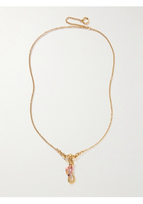 Chloé - Gold-tone And Enamel Necklace - Pink - One size