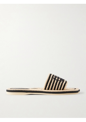 Chloé - Embroidered Striped Cord Slides - Black - IT35,IT36,IT37,IT38,IT39,IT40,IT41