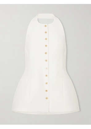 Heirlome - Lupita Halterneck Sleeveless Wool And Silk-blend Top - White - US0,US2,US4,US6,US8,US10