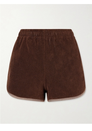 Versace - Jacquard-knit Cotton-terry Shorts - Brown - xx small,x small,small,medium,large