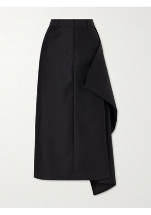 Heirlome - Augusta Wool And Silk-blend Faille Midi Skirt - Black - US0,US2,US4,US6,US8