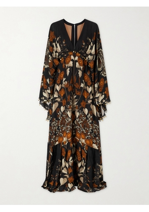 Johanna Ortiz - Wildflower Rites Printed Silk-georgette Maxi Dress - Brown - US2,US4,US6