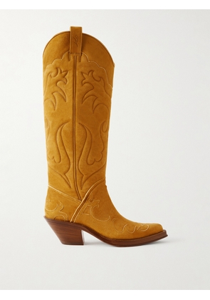 Gabriela Hearst - Capitana Embroidered Suede Knee Boots - Brown - IT36,IT36.5,IT37,IT37.5,IT38,IT38.5,IT39,IT39.5,IT40,IT40.5,IT41,IT41.5,IT42