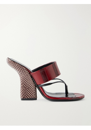 Dries Van Noten - Eel-effect Leather Sandals - Red - IT35,IT36,IT37,IT37.5,IT38,IT38.5,IT39,IT39.5,IT40,IT41