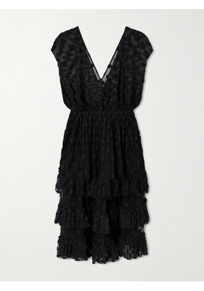 Dries Van Noten - Ruffled Polka-dot Cotton-blend Mesh Midi Dress - Black - FR 34,FR 36,FR 38,FR 40,FR 42,FR 44