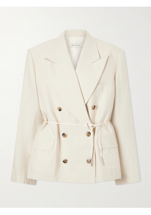 Dries Van Noten - Bosea Oversized Double-breasted Striped Cotton Blazer - Ecru - x small,small,medium,large