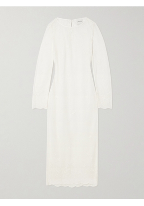 Posse - Cove Embroidered Open-knit Cotton Kaftan - White - xx small,x small,small,medium,large
