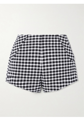 Posse - Chiara Checked Cotton-blend Shorts - Black - xx small,x small,small,medium,large,x large,xx large