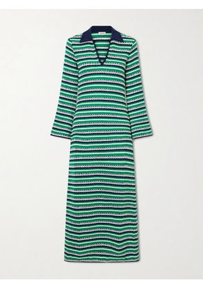 SIMKHAI - Tegan Striped Stretch-cotton Coverup - Green - x small,small,medium,large