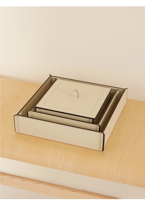 Brunello Cucinelli - Set Of Three Leather Boxes - Off-white - One size