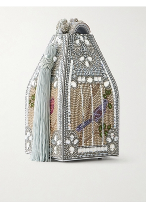 Judith Leiber Couture - Landmark Crystal-embellished Satin Clutch - Silver - One size