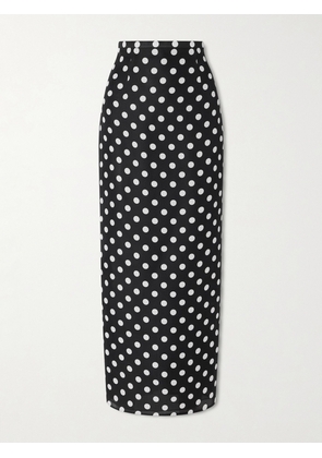 KHAITE - Winton Polka-dot Silk Midi Skirt - Black - US0,US2,US4,US6,US8,US10