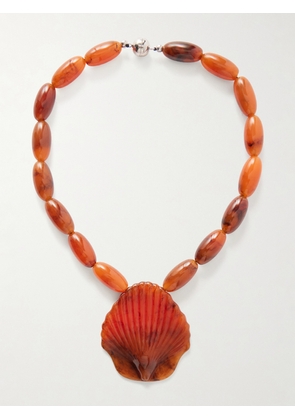 Julietta - Silver-tone, Shell And Resin Necklace - Brown - One size