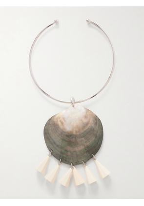 Julietta - Nacre Rhodium-plated, Shell And Resin Necklace - Silver - One size
