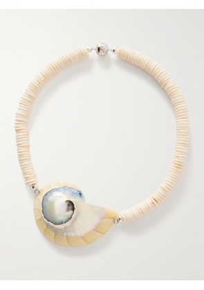 Julietta - Odessa Silver-tone Shell Beaded Necklace - Ivory - One size