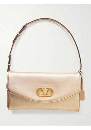 Valentino Garavani - Devain Metallic Leather Shoulder Bag - Gold - One size