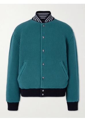 Aimé Leon Dore - Reversible Knitted Cotton-Blend Bomber Jacket - Men - Green - S