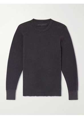 Aaron Levine - Waffle-Knit Cotton Sweater - Men - Black - S