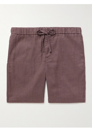 Frescobol Carioca - Felipe Straight-Leg Linen and Cotton-Blend Drawstring Shorts - Men - Brown - UK/US 30