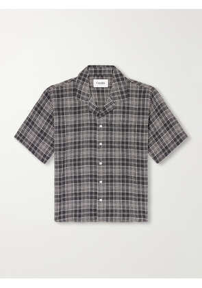 Corridor - Camp-Collar Checked Seersucker Shirt - Men - Black - S