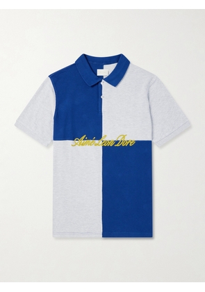 Aimé Leon Dore - Logo-Embroidered Colour-Block Cotton-Piqué Polo Shirt - Men - Blue - XS