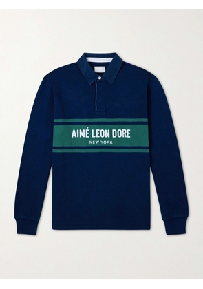 Aimé Leon Dore - Logo-Embroidered Cotton-Jersey Polo Sweater - Men - Blue - XS