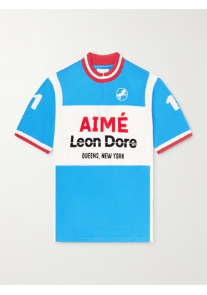 Aimé Leon Dore - Logo-Detailed Merino Wool Half-Zip T-Shirt - Men - Blue - S