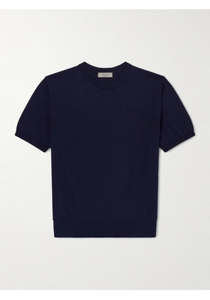 Canali - Knitted Cotton T-Shirt - Men - Blue - IT 46