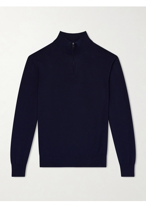 Canali - Cotton Half-Zip Sweater - Men - Blue - IT 46
