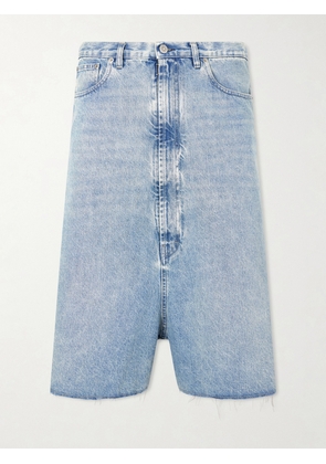 Maison Margiela - Straight-Leg Frayed Denim Shorts - Men - Blue - UK/US 28