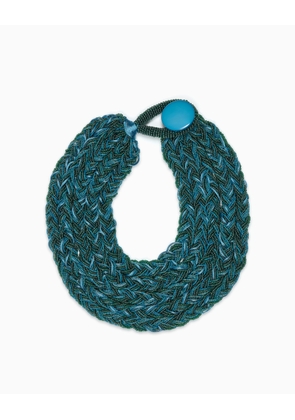 Braided multistrand necklace with beads