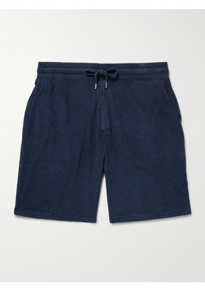 Frescobol Carioca - Augusto Straight-Leg Cotton, Lyocell and Linen-Blend Terry Drawstring Shorts - Men - Blue - S