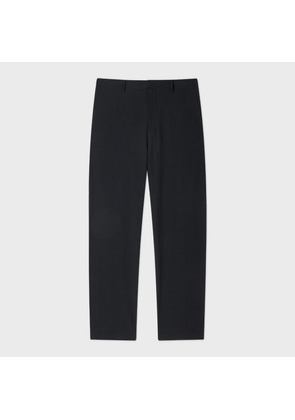 PS Paul Smith Navy Seersucker Check Elasticated-Waist Trousers Blue