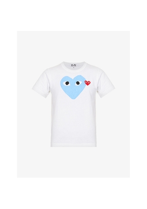 Mens Comme Des Garcons Play 2 Heart-Print Cotton-Jersey T-Shirt