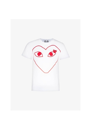 Mens Comme Des Garcons Play Heart-Logo Cotton-Jersey T-Shirt
