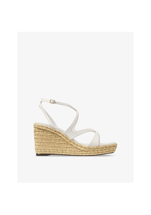 Womens Jimmy Choo Ayla 85 Leather Espadrille Wedges