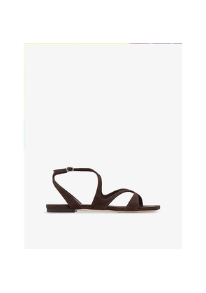 Womens Jimmy Choo Ayla Suede Flat Sandals