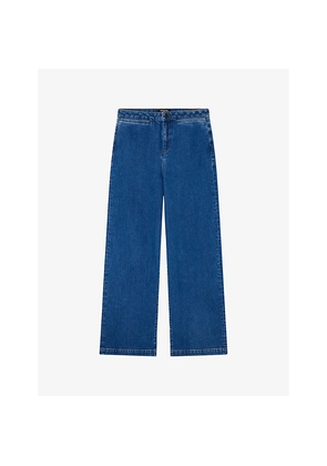 Womens Whistles Straight-Fit High-Rise Stretch-Denim Jeans