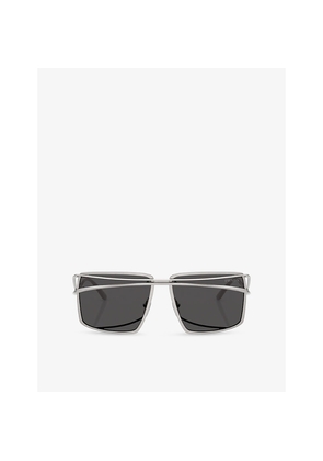 Prada Pr C55S Irregular-Frame Metal Sunglasses