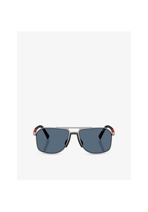 Prada Linea Rossa Ps B51S Pilot-Frame Metal Sunglasses