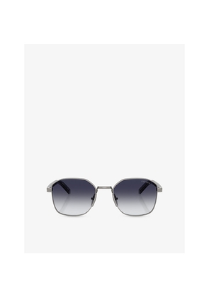 Prada Pr C50S Square-Frame Steel Sunglasses