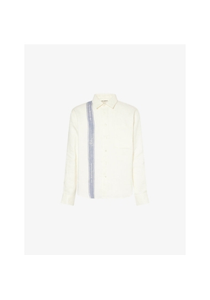 Mens JW Anderson Stripe Logo Linen Shirt