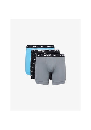 Mens Nike Essential Set Of Three Stretch-Cotton Boxers