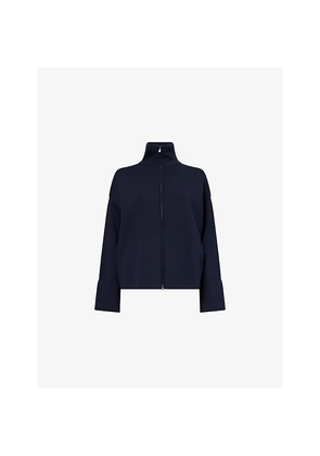 Womens Max Mara Funnel-Neck Zip-Through Knitted Cardigan