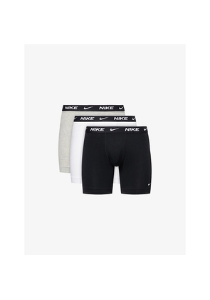 Mens Nike Essential Set Of Three Stretch-Cotton Boxers