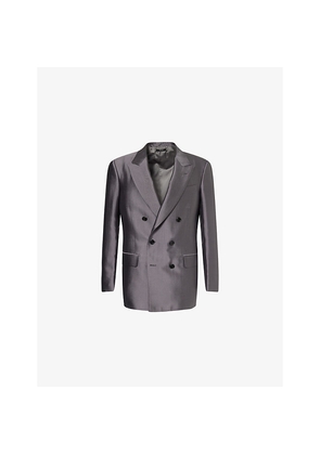 Mens Tom Ford Double-Breasted Regular-Fit Silk Blazer