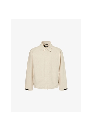 Mens Hiking Patrol Waypoint Classic-Collar Linen-And-Cotton Jacket